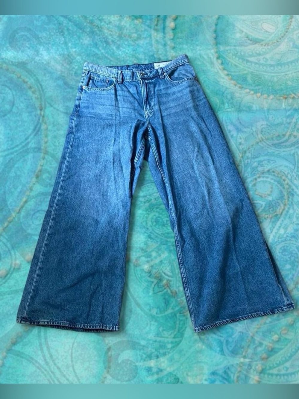 Gap extra baggy low rise blue jeans